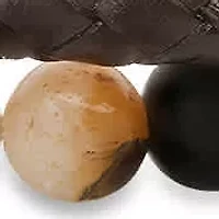 Men's brown braided leather, black ip stainless steel and tiger eye/lava beads 2pc bracelets set