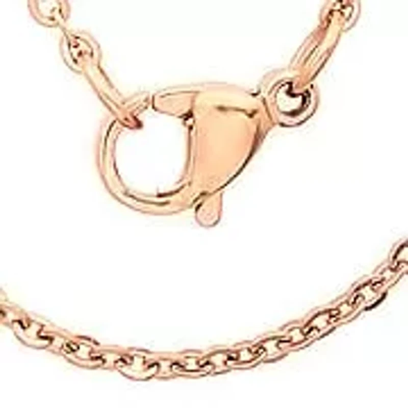 Men's 18k rose gold plated stainless steel cable link chain necklace