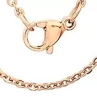 Men's 18k rose gold plated stainless steel cable link chain necklace