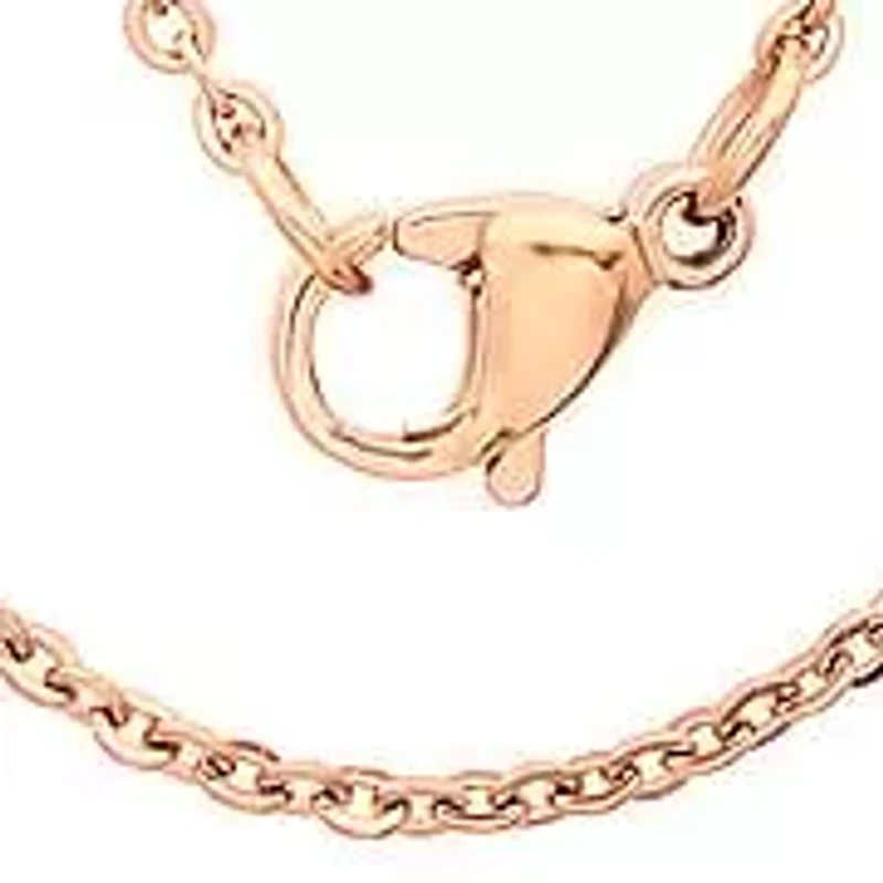 Men's 18k rose gold plated stainless steel cable link chain necklace