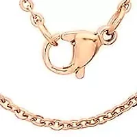 Men's 18k rose gold plated stainless steel cable link chain necklace