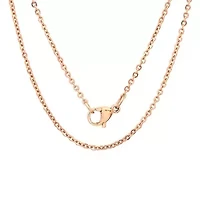 Men's 18k rose gold plated stainless steel cable link chain necklace