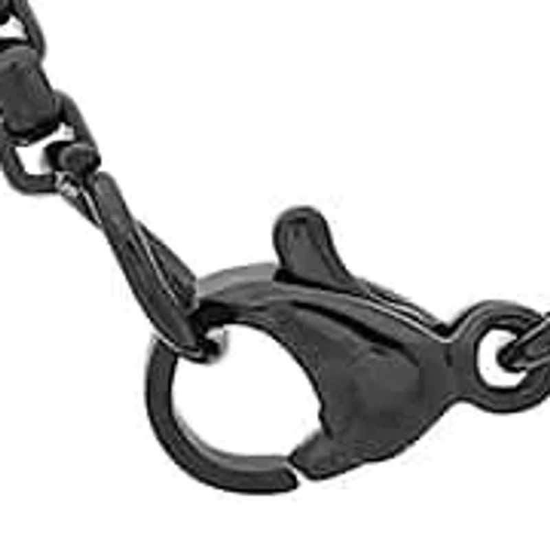 Men's black ip stainless steel box chain necklace