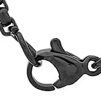 Men's black ip stainless steel box chain necklace