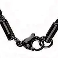 Men's black ip stainless steel rope chain necklace