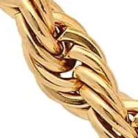 Men's 18k gold plated stainless steel rope chain necklace