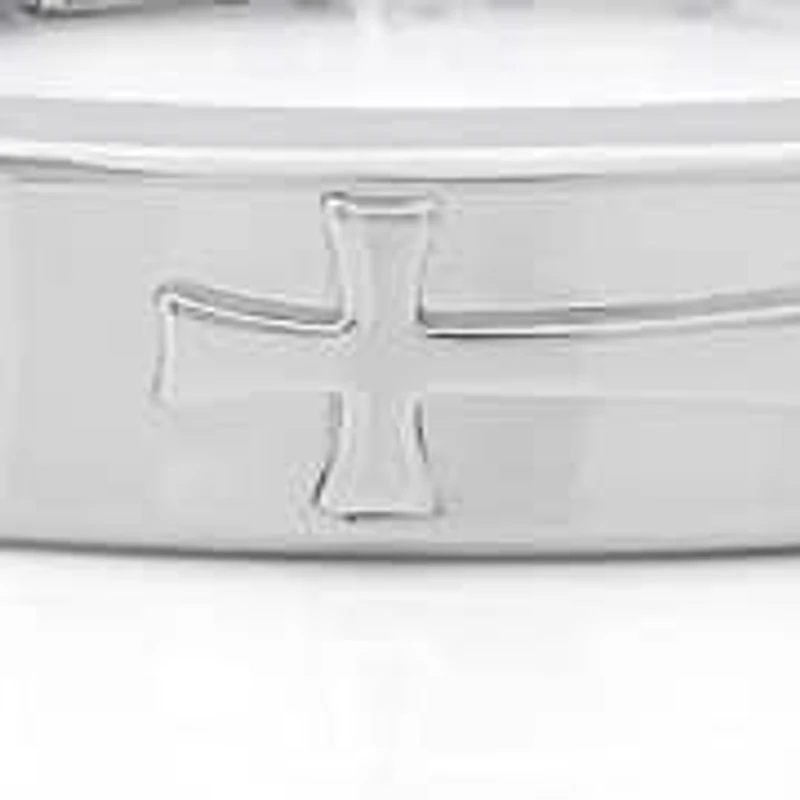 Men's rubber bracelet with cable wire and cross design
