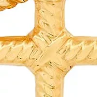 Men's 18k gold plated stainless steel angel and cross pendant
