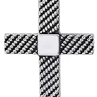 Men's stainless steel textured cross pendant