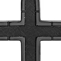 Men's black ip stainless steel textured cross pendant
