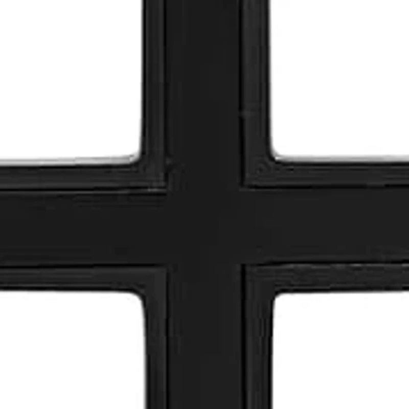 Men's black ip stainless steel and simulated onyx cross pendant
