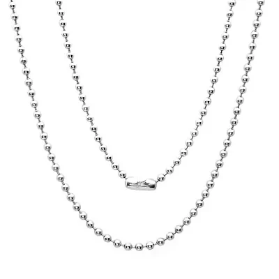 Men's stainless steel beaded necklace