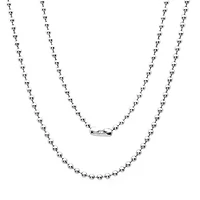 Men's stainless steel beaded necklace