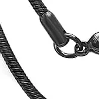 Men's black ip stainless steel snake chain necklace