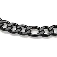 Men's black ip stainless steel figaro necklace
