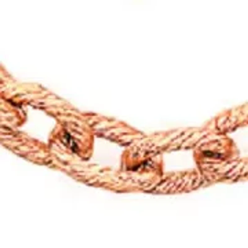 Men's 18k rose gold plated stainless steel rolo chain necklac