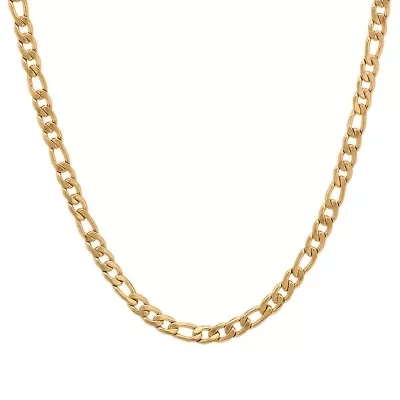 Men's 18k gold plated stainless steel figaro chain necklace
