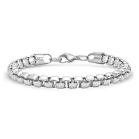Men's stainless steel box chain Our Father prayer id bracelet