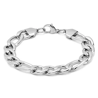 Men's stainless steel bracelet with chain design