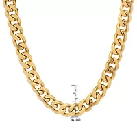 Men's 18k gold plated stainless steel cuban link chain necklace