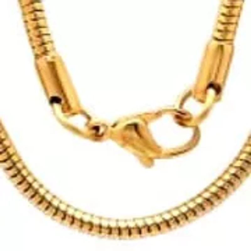 18kt gold plated stainless steel snake necklace