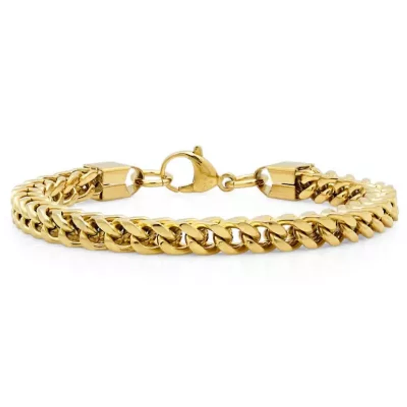 Men's 18kt gold plated stainless steel bracelet