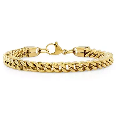 Men's 18kt gold plated stainless steel bracelet