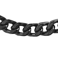 Men's black ip stainless steel cuban link chain necklace