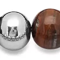 Men's set of 2 tiger eye, stainless steel, and black lava beaded bracelet