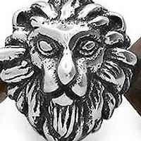 Men's genuine fancy cut tiger eye beads and stainless steel lion charm drawstring bracelet