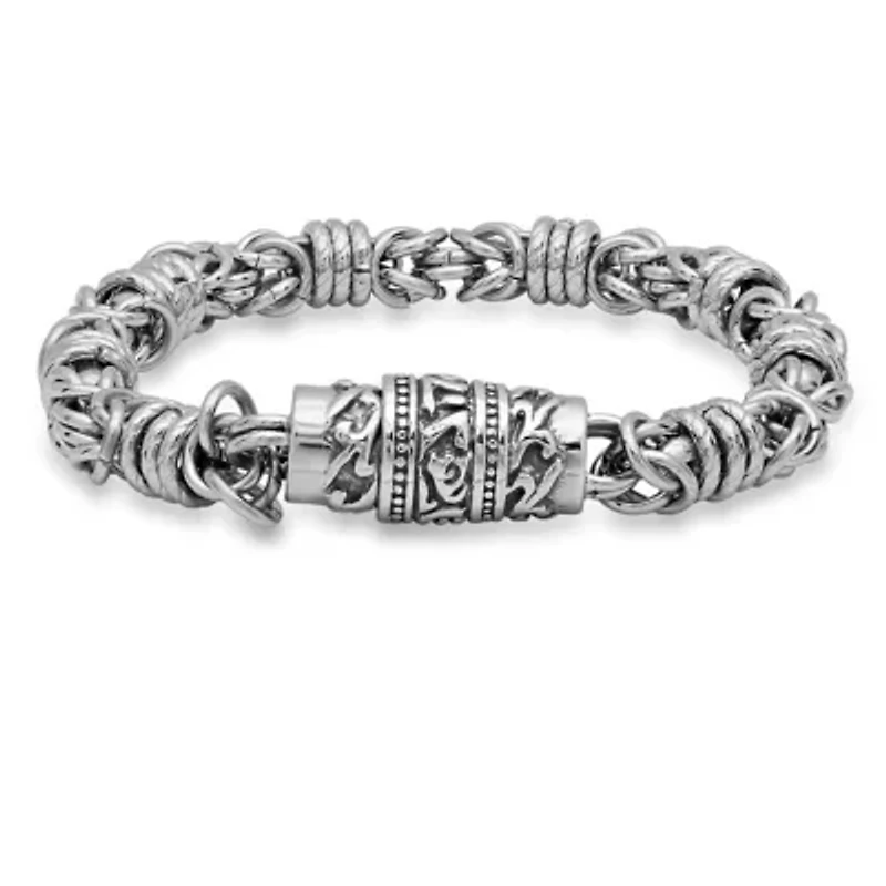 Men's stainless steel cluster chain bracelet