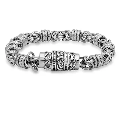 Men's stainless steel cluster chain bracelet