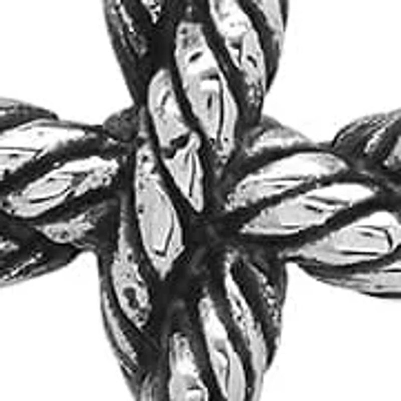 Men's stainless steel twisted rope cross pendant