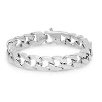 Men's stainless steel and black ip cuban chain link bracelet