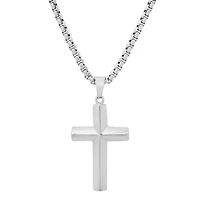 Men's stainless steel knife edge cross pendant