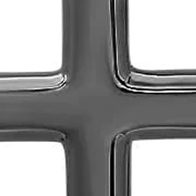 Men's black ip stainless steel plain flat cross pendant