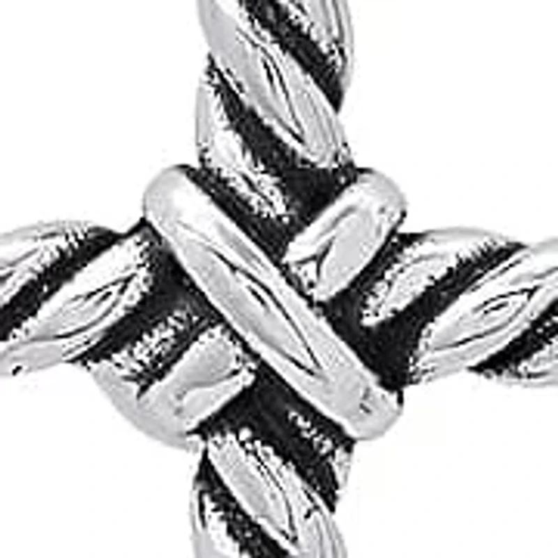 Men's stainless steel twisted cable cross pendant
