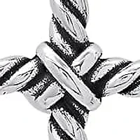 Men's stainless steel twisted cable cross pendant