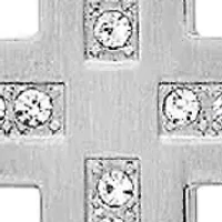 Lab Created Men's stainless steel and simulated diamonds cross pendant