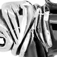 Men's two tone black ip & stainless steel dog pendant