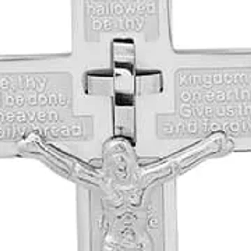 Men's stainless steel "Our Father Prayer" crucifix pendant