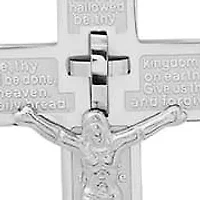 Men's stainless steel "Our Father Prayer" crucifix pendant