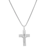 Men's stainless steel "Our Father Prayer" crucifix pendant
