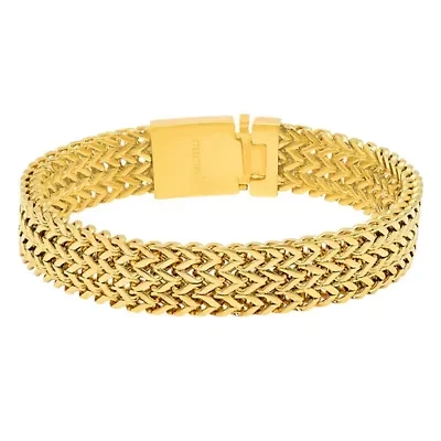 Men's 18k gold plated stainless steel bracelet