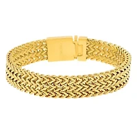 Men's 18k gold plated stainless steel bracelet