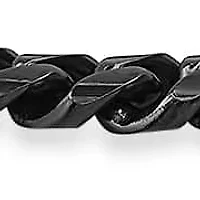 Lab Created Men's gunmetal stainless steel cuban link chain bracelet with simulated diamonds clasp