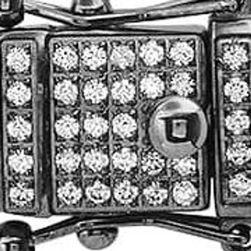 Lab Created Men's gunmetal stainless steel cuban link chain necklace with simulated diamonds clasp