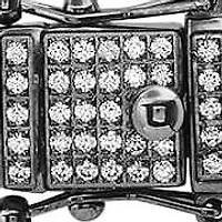 Lab Created Men's gunmetal stainless steel cuban link chain necklace with simulated diamonds clasp
