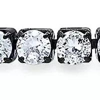 Lab Created Unisex black ip brass simulated white diamonds tennis bracelet