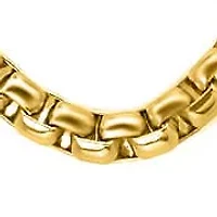 Men's 18k gold plated stainless steel thick round box link necklace